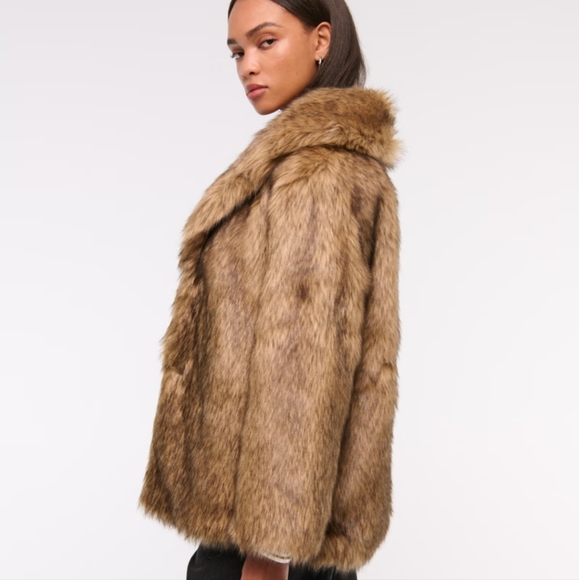 Shawl Collar Faux Fur Coat - Picture 3 of 5